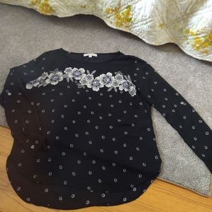 Black Flowy Blouse